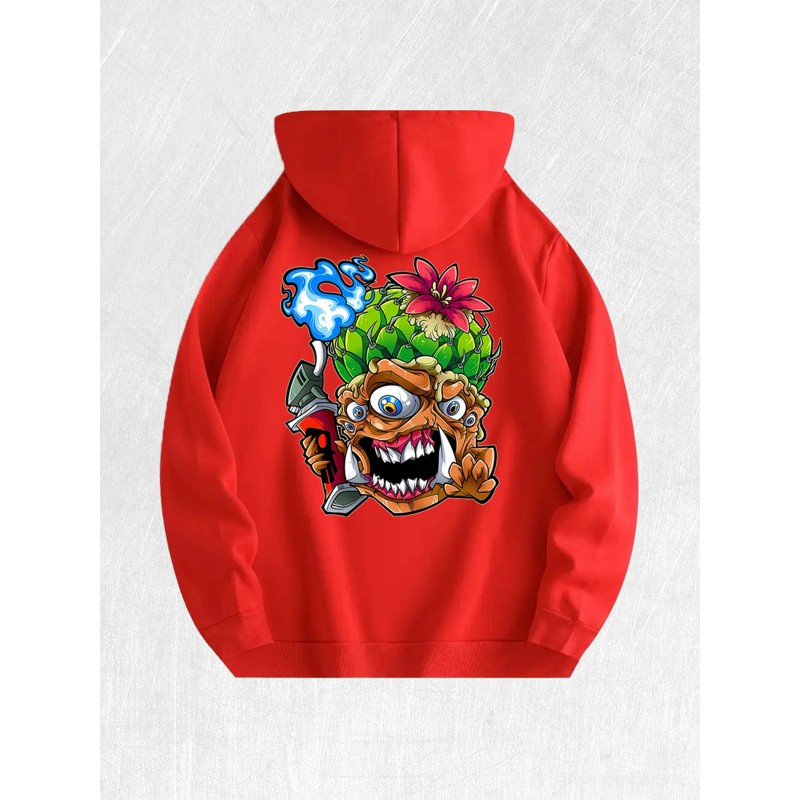 Trippy Cactus Graphic Hoodie 100% Cotton US Warehouse 7 ColorsColor: