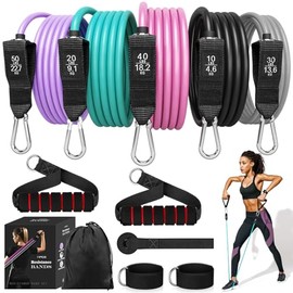 WOLADY Bandas de Resistencia para Fitness, 150 Libras, 5 Niveles de Resistencia, Perfecto para Entrenamiento de Fuerza en Casa o en el Gimnasio
