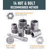 Bixury 14-Piece Nut Remover Set 3/8 Inch Nut Socket Set