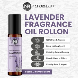 NaturoBliss 100% Pure & Natural Lavender Essential Oil Therapeutic Grade Premium Quality Lavender Oil with Glass Dropper - Huge 4 fl. Oz - Perfect for Aromatherapy and Relaxation