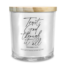 Lighthouse Christian Products Inspirational Softly Scented Jar Candle 13 Ounce Natural Soy Wax Trust God