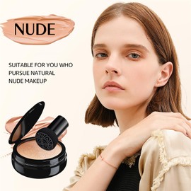 OETUIOW Mushroom Head Air Cushion CC Cream - BB Cream Foundation for Concealer Full Coverage Skin Brighten Long - Lasting Moisturizing, Cushion Foundation Color Correcting for All Skin Types (Nude)