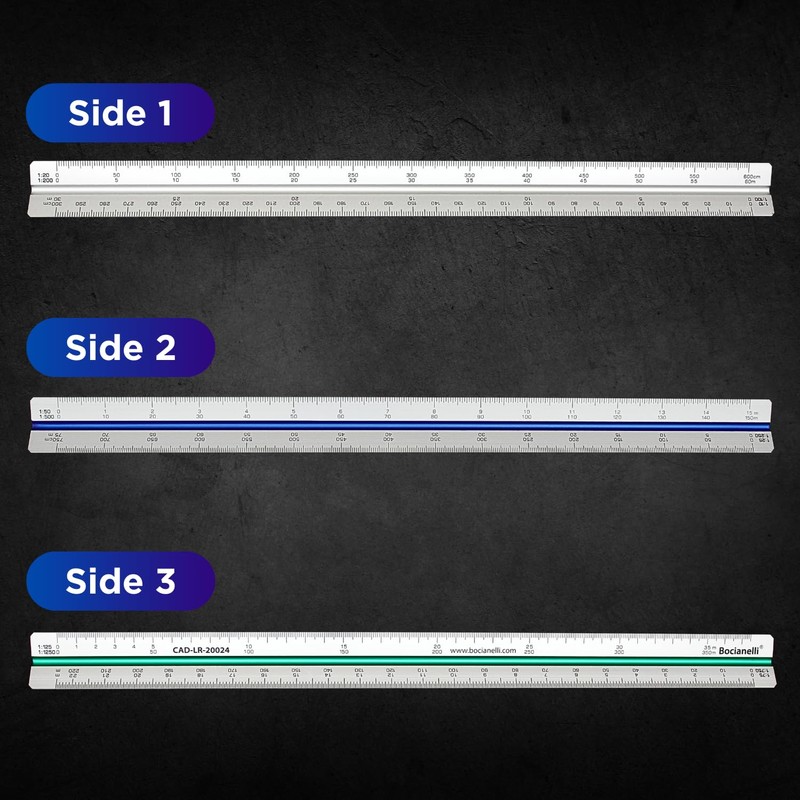 Triangular Scale 30 cm - Scale Ruler - Aluminium Scale