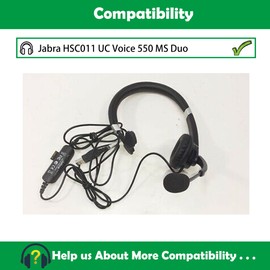 ACCOUTA Premium Replacement Ear Pads Cushion Compatible with Jabra HSC011 UC Voice 550 MS Duo Wired USB Headphones Ear Pads with Softer Protein Leather and Memory Foam