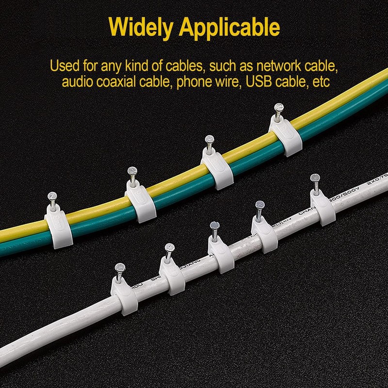 100PCS Round Cable Clips, 5MM Electrical Cable Wall Clip Cable
