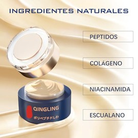 Crema para arrugas Qingling, crema reafirmante y antiarrugas con polipéptidos, humectante antienvejecimiento para reafirmar el rostro (2 piezas)