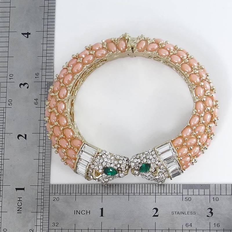 EVER FAITH Austrian Crystal Adorable Kissing Leopard Animal Bangle Bracelet