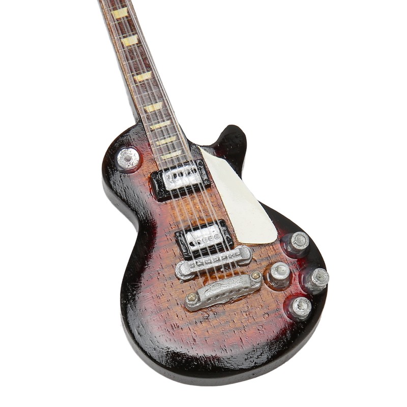 Miniature Electric Guitar Model Exquisite Wooden Guitar Ornament for Music