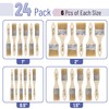 Bates- Natural Bristle Brush Set - Assorted Sizes, 24 Pack,