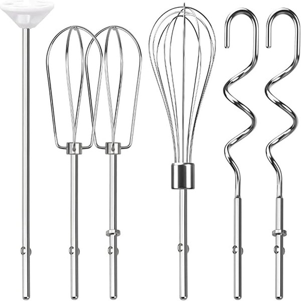 6-Pack Stainless Steel Hand Mixer Attachments Set, Compatible with KitchenAid