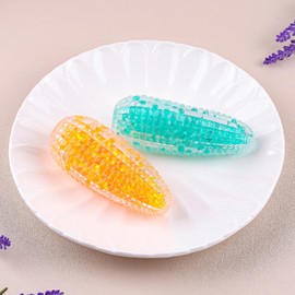 Anboor 2 Pcs Corn Squishy Toy Simulation Corn Stress Relief Fidget Toy Stress Balls for Adults Office Desk Squeeze Toys for Kids (Orange,Green)