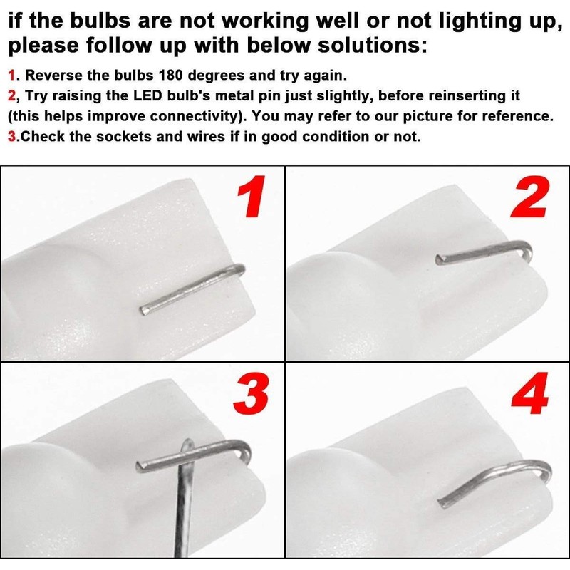 KAKEMONO T5 T10 Wedge Base 2W LED Bulb for 12V
