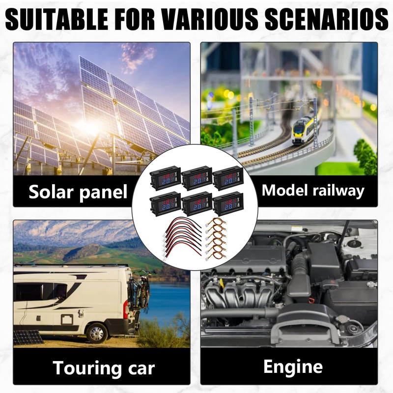 Pack of 6 0.28 Inch LED Digital Voltmeter Ammeter: DC