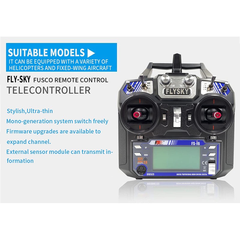 DTXMX Flysky FS-i6 6CH 2.4G RC Remote Control Transmitter and