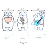 Set of 3 White Bear Polaroid Photo Holder, Table Picture