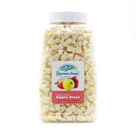 Harmony House Foods Freeze-Dried Apple, dices (4 oz, Quart Size Jar)