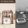 okcomuy Large Self Cleaning Litter Box Table with Storage Shelf,