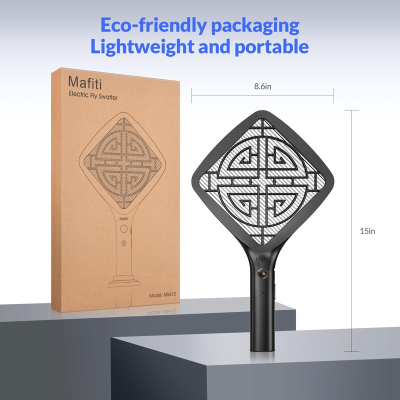 Mafiti Bug Zapper 3000V Mini Electric Fly Swatter with LED