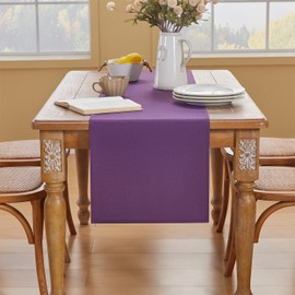 GUJOXILA Runner da tavola moderno, colore viola, 40 x 140 cm, impermeabile, lavabile, effetto lino, per cucina, tavolo da pranzo, decorazione per matrimoni, interni, vacanze, feste