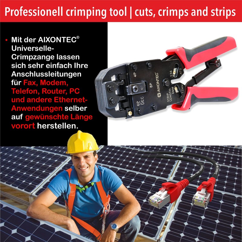 AIXONTEC Crimping Tool - Premium Quality - Universal Crimping Tool