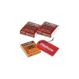 Northcore Surfing and Watersports Accessories - Eco-Wax Warm Water Wax, Base Coat & Comb Bundle - Red