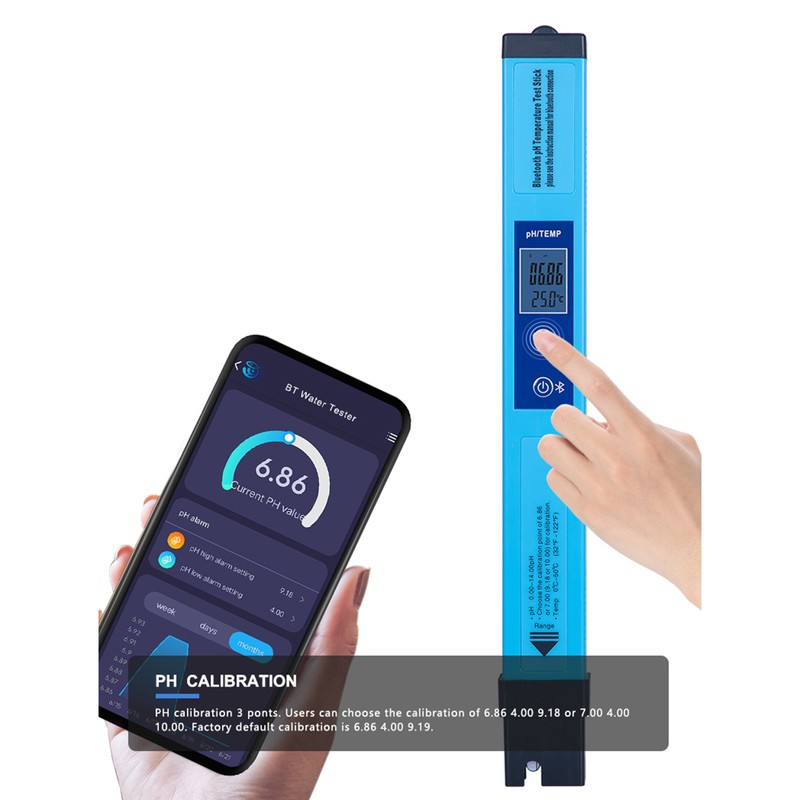 pH Meter Digital 2 in 1 PH Temp Meter Backlight