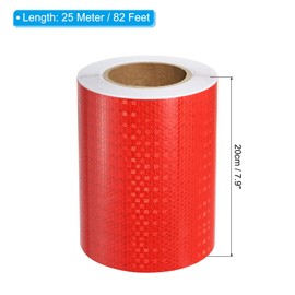PATIKIL Reflective Tape, 8 Inch x 82 ft Waterproof Self Adhesive High Visibility Caution Warning Safety Tape Outdoor Reflector for Trucks Trailers Cars, Red