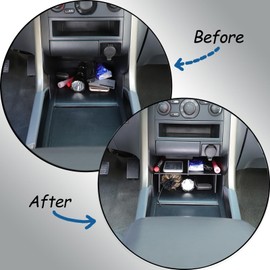 HIRUFAIT Center Console Organizer Dividers for Honda Pilot 2003 2004 2005 2006 2007 2008 Accessories, Insert Front Armrest Dividers Tray Secondary Storage ABS Black