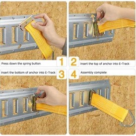 Genérico Argollas para Riel Logístico, Sistema de Amarre E-Track, Amarillo, 10 Piezas