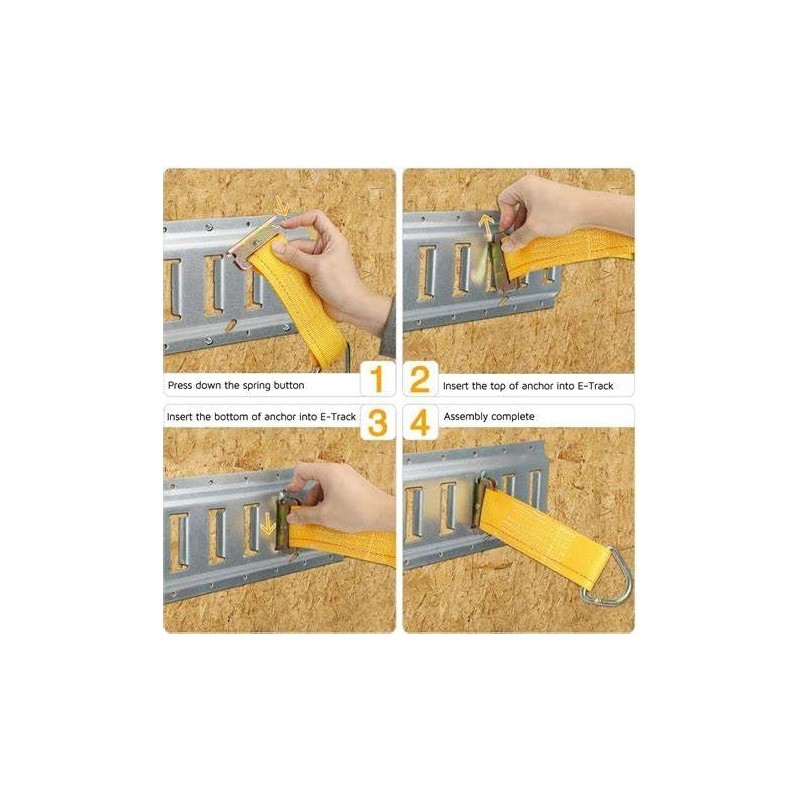 Genérico Argollas para Riel Logístico, Sistema de Amarre E-Track, Amarillo,