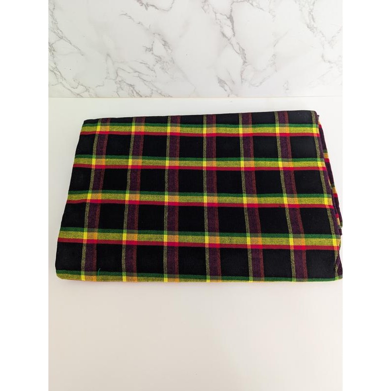 Colorful Maasai Shuka African Throw Blanket - Colour: Plaid Red