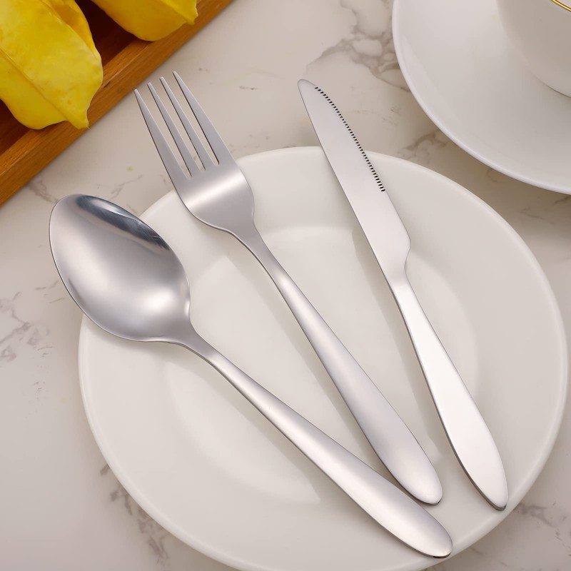 Dacitiery 2 Set Camping Cutlery, Stainless Steel Cutlery Set with