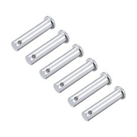 uxcell Single Hole Clevis Pins - 10mm X 45mm Flat Head Zinc-Plating Solid Steel Link Hinge Pin 6Pcs