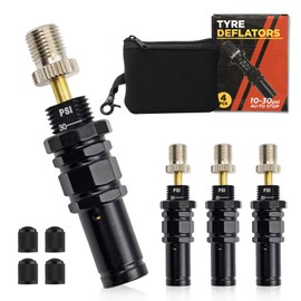 Handfly Desinfladores de neumáticos, 4 piezas de desinflador de neumáticos de parada automática ajustable de 10 a 30 PSI, herramienta de plumón de aire, accesorios todoterreno de 4 x 4 para Jeeps,