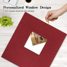 potricher Linen Hardcover Photo Album 4x6 600 Photos Large Capacity for Family Wedding Anniversary Baby Vacation (Red, 600 Pockets)