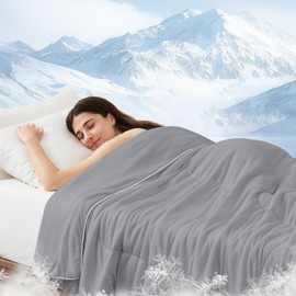 downluxe Cooling Comforter King Size, Cooling Blankets for Hot Sleepers, Lightweight Cooling Blanket for Summer with Q-Max>0.45 Arc-Chill Cooling Fiber, Dark Grey