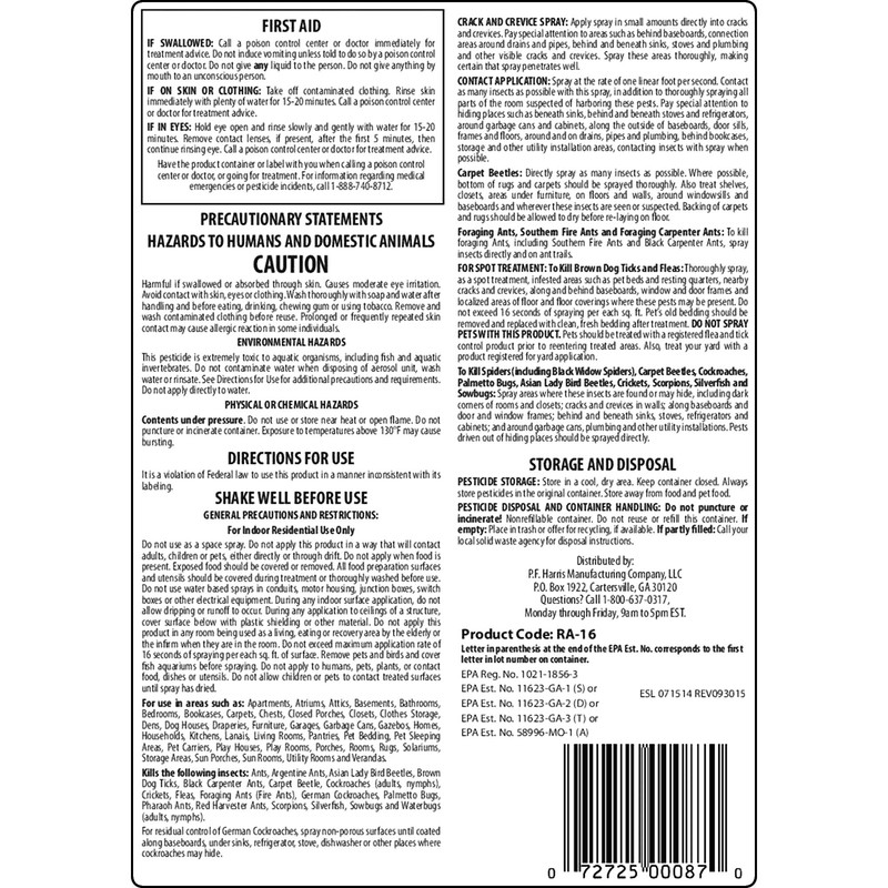 Harris 10-Month Roach & Ant Killer, Odorless & Non-Staining Aerosol