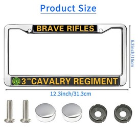 Third Cavalry Regiment Rattle-Proof License Plate Frame Cavalry Regiment US Army License Plate Frame Religious for Veterans