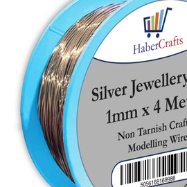 0.4mm Silver Jewellery Wire Tarnish Proof Brass Bendable Metal Wire for Jewellery Making Sculpting Modelling Crafts Wire Weaving & Wrapping (0.4mm - Silver - 26 Gauge - 1 Spool - 20 Meters)