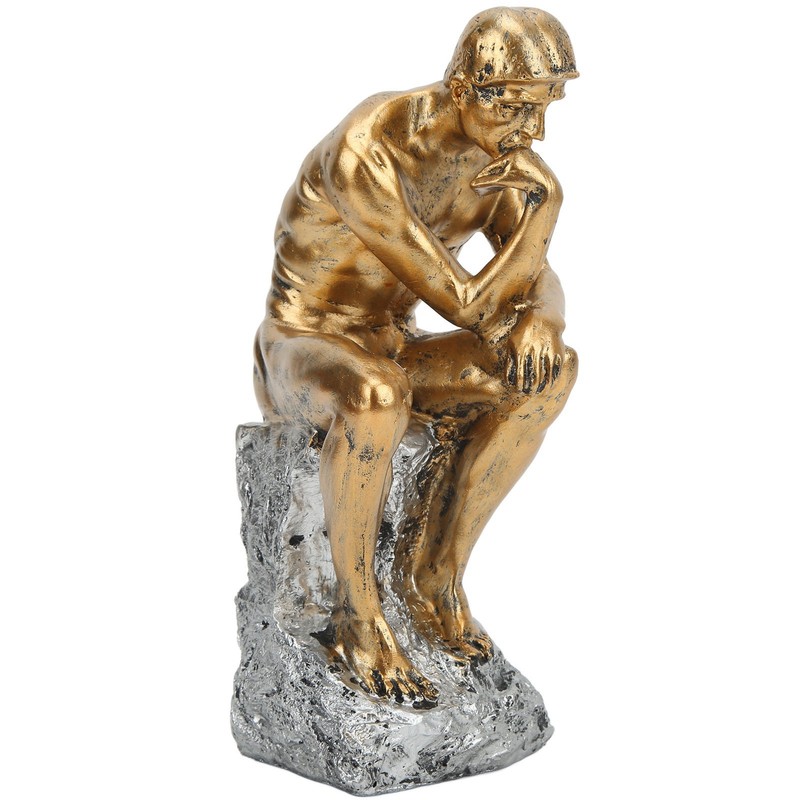 Thinker Statue Retro Style Energetic Lines Stable Nonslip Durable Resin