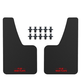 XUKEY 2pcs Black Universal Mudflaps for Car SUV Van Hatchback UTV ATV Front Rear Mud Flaps Splash Guards Fender Flares Mudguard with Hardware 14.17''x 8.27''("R.S MUD Flaps Logo)