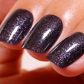 Glitter Gel Polish, Black Glitter Gel Nail Polish Sparkle Shimmer Autumn Winter Soak off LED UV for Art DIY Manicure 15ML