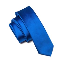 JEMYGINS Men's Necktie, Extra Narrow Tie, Skinny Tie, 2.0 inches (5 cm) Wide, Thin, Youth Necktie, Washable, blue