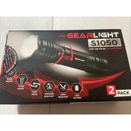 GearLight S1050 LED Flashlight 2 Pack, Bright, Zoomable Tactical Flashlights NEW