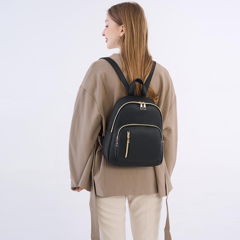 Yanaier Women's Backpack, PU Leather, Mini Rucksack, Large Capacity, Waterproof,