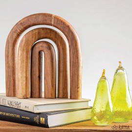 Karma, Wooden Arch Decor Boho Wood Rainbow Arch Decorative Objects Modern Shelf Decor Aesthetic for Table Shelf Mantel Living Room Decor