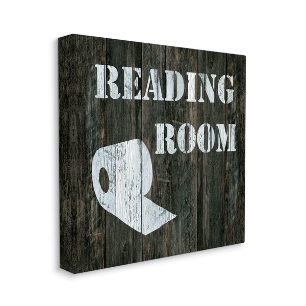 Stupell Industries Reading Room Phrase Rustic Bathroom Toilet Paper, Designed