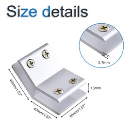 INCREWAY 2 Pack Adjustable Aluminum Alloy Glass Shelf Support Bracket, Glass Clip Clamp Holder for 10-12mm Thickness, 135 Degrees