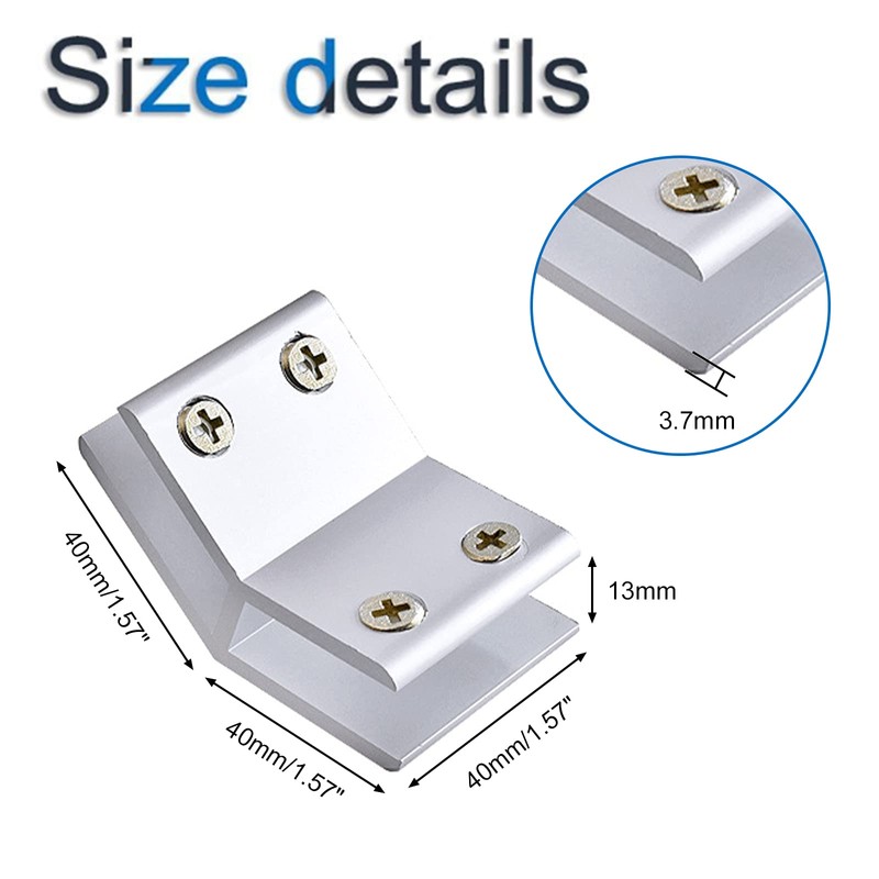 INCREWAY 2 Pack Adjustable Aluminum Alloy Glass Shelf Support Bracket,