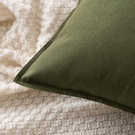 MIULEE Cushion Cover Decorative Cushion Cover Linen Cotton Decorative Cushion Covers Washable Sofa Cushion with Hidden Zip for Living Room Bedroom Sofa Set of 2 30 x 50 cm Olive Green